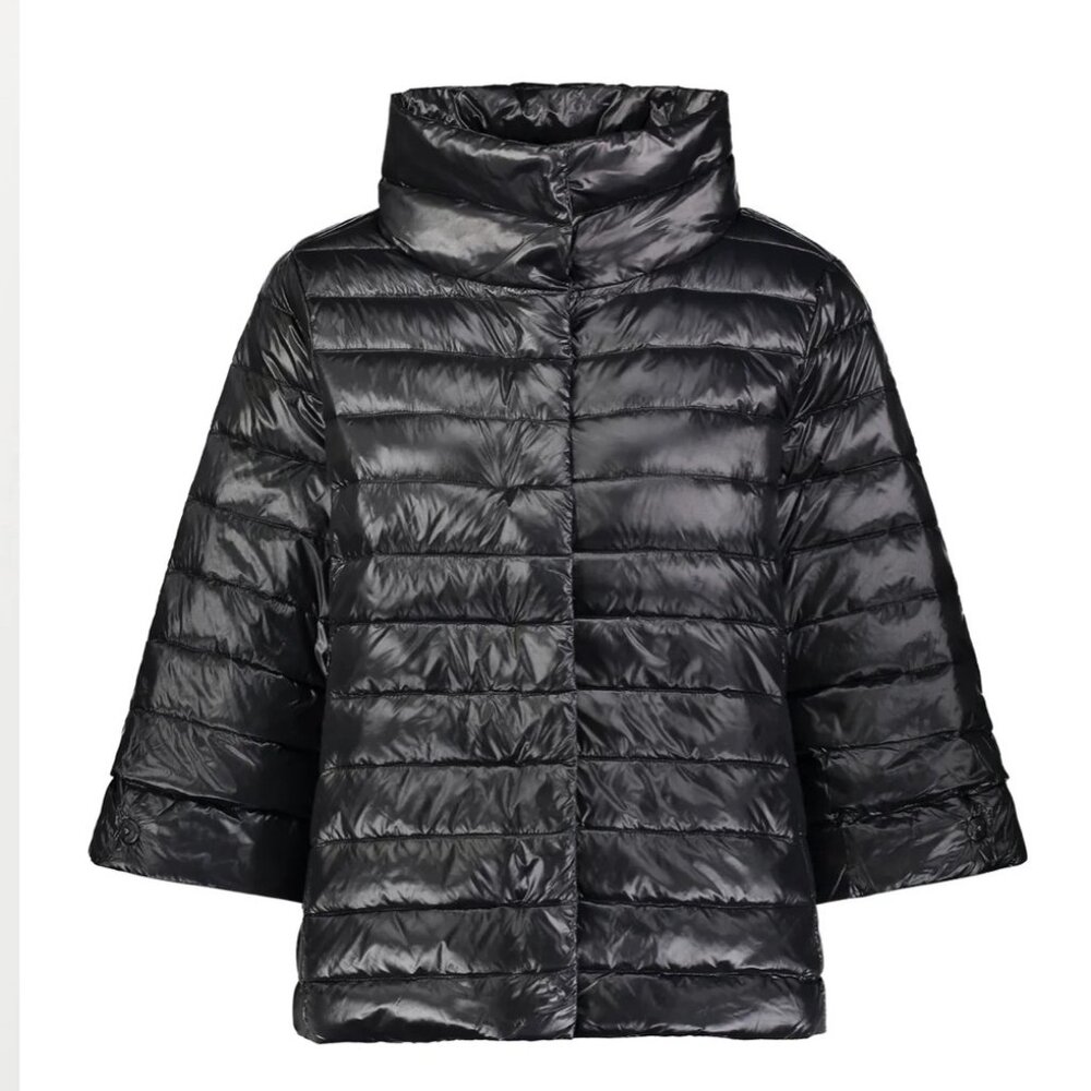 NWT Anorak black water resistance duck down puffer. Crop sleeve.